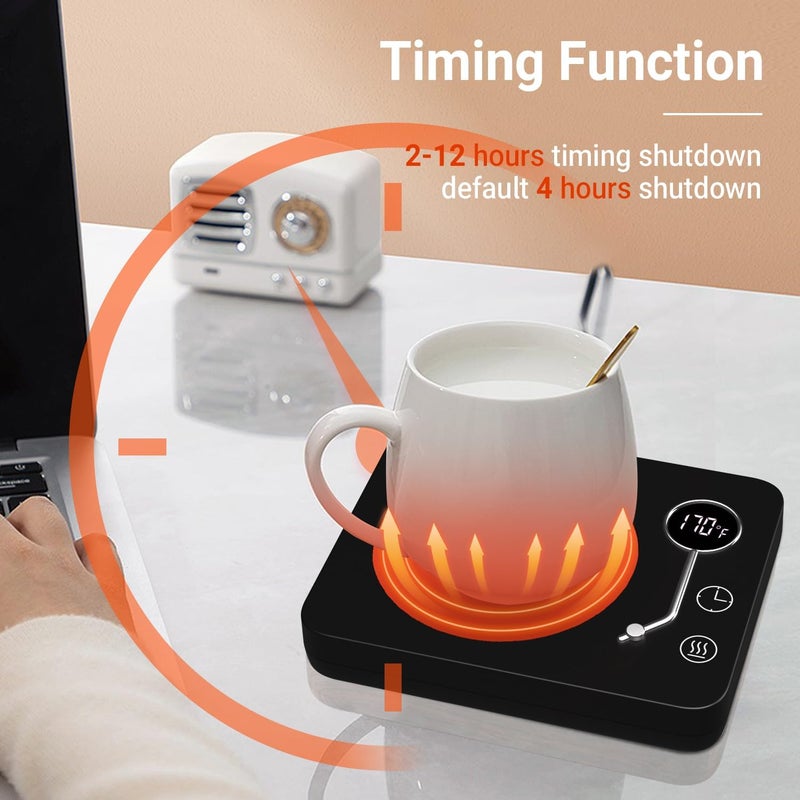 CEROBEAR Coffee Mug Warmer, Mug Warmer for Desk 3 Temperature Control 130℉/150℉/170℉, Cup Warmer with Auto Shut Off for Coffee Milk Tea Beverage-Black - Image 4